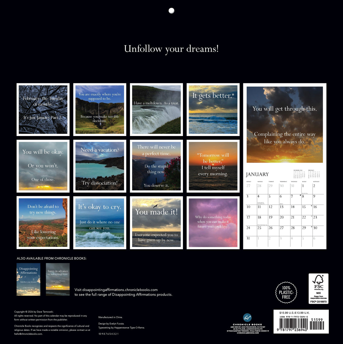 Disappointing Affirmations 2027 Wall Calendar