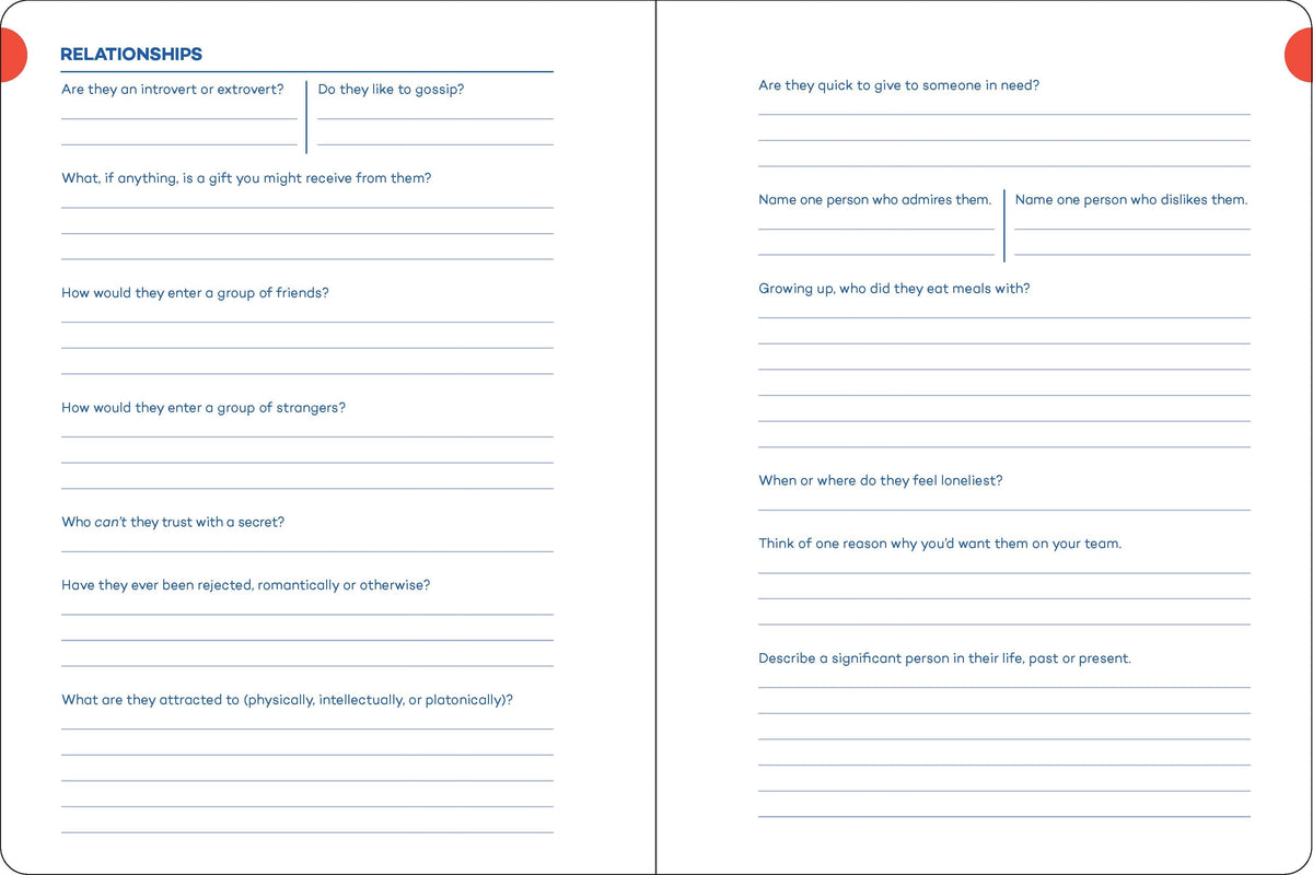 Writers Journal for Creating Characters