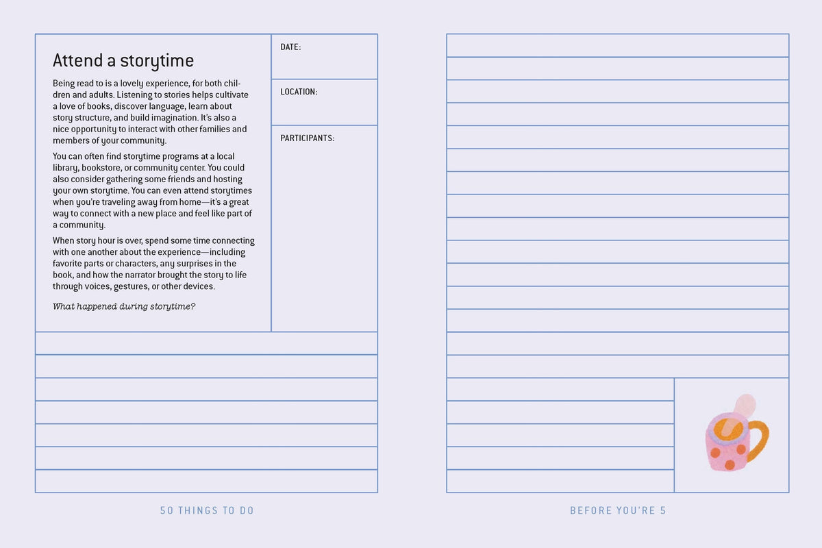 50 Things to Do Before You're 5 Journal