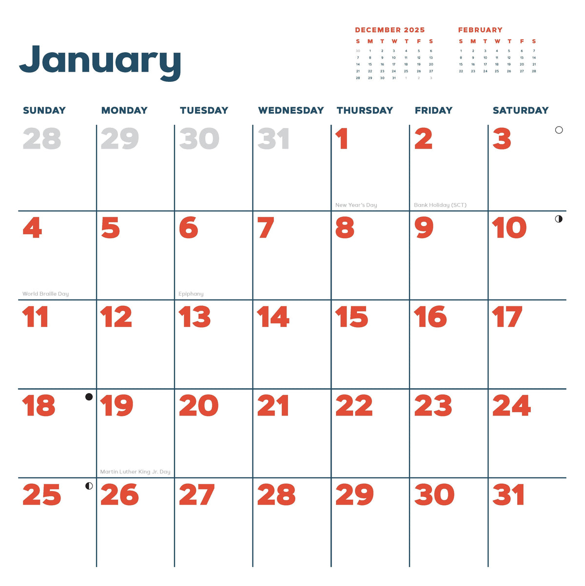 Catffirmations 2026 Wall Calendar