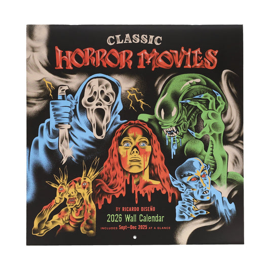 Classic Horror Movies 2026 Wall Calendar