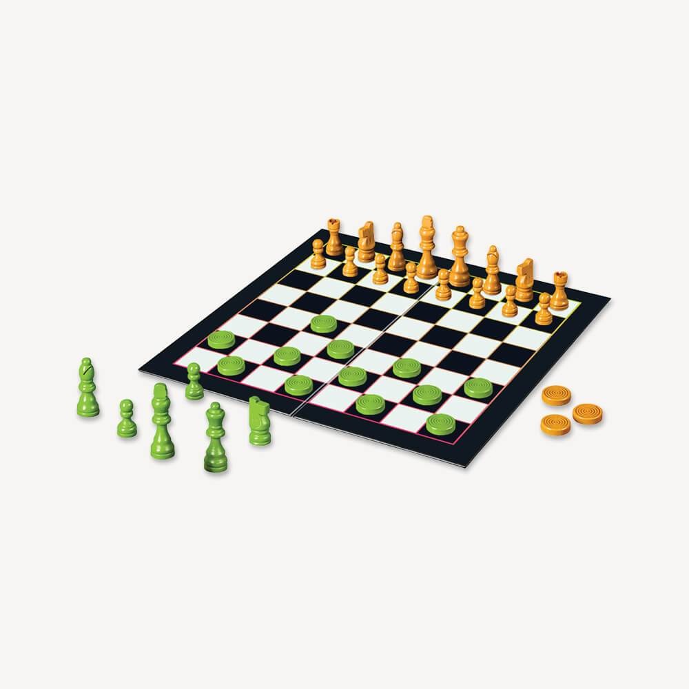 Chess & Checkers: Orange and Green Edition