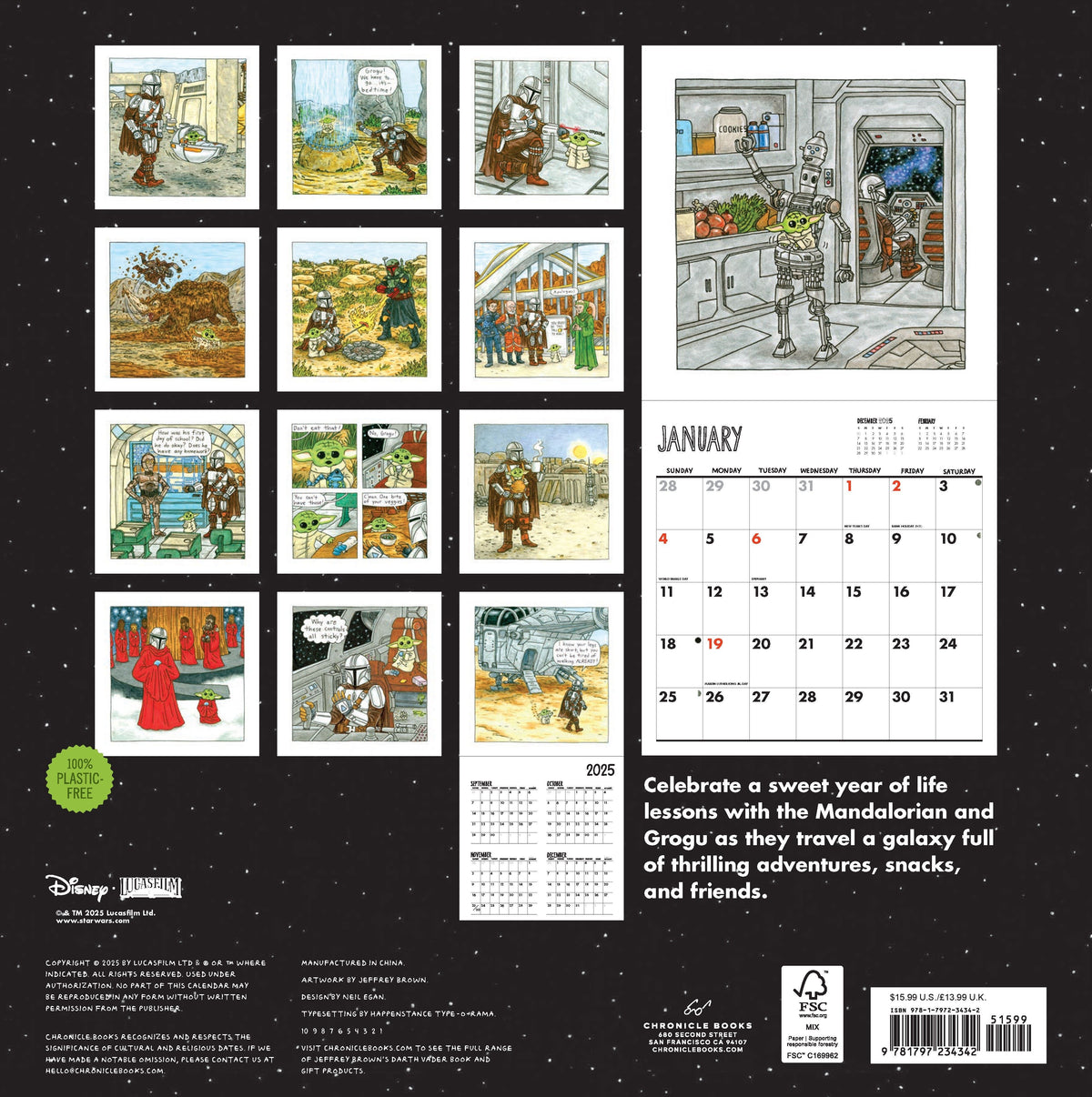 Star Wars The Mandalorian and Child 2026 Wall Calendar