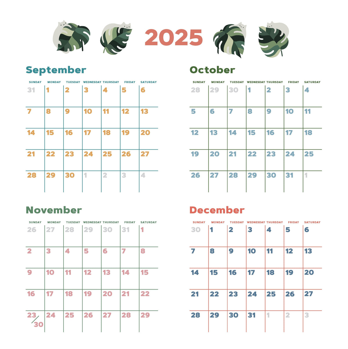 Catffirmations 2026 Wall Calendar